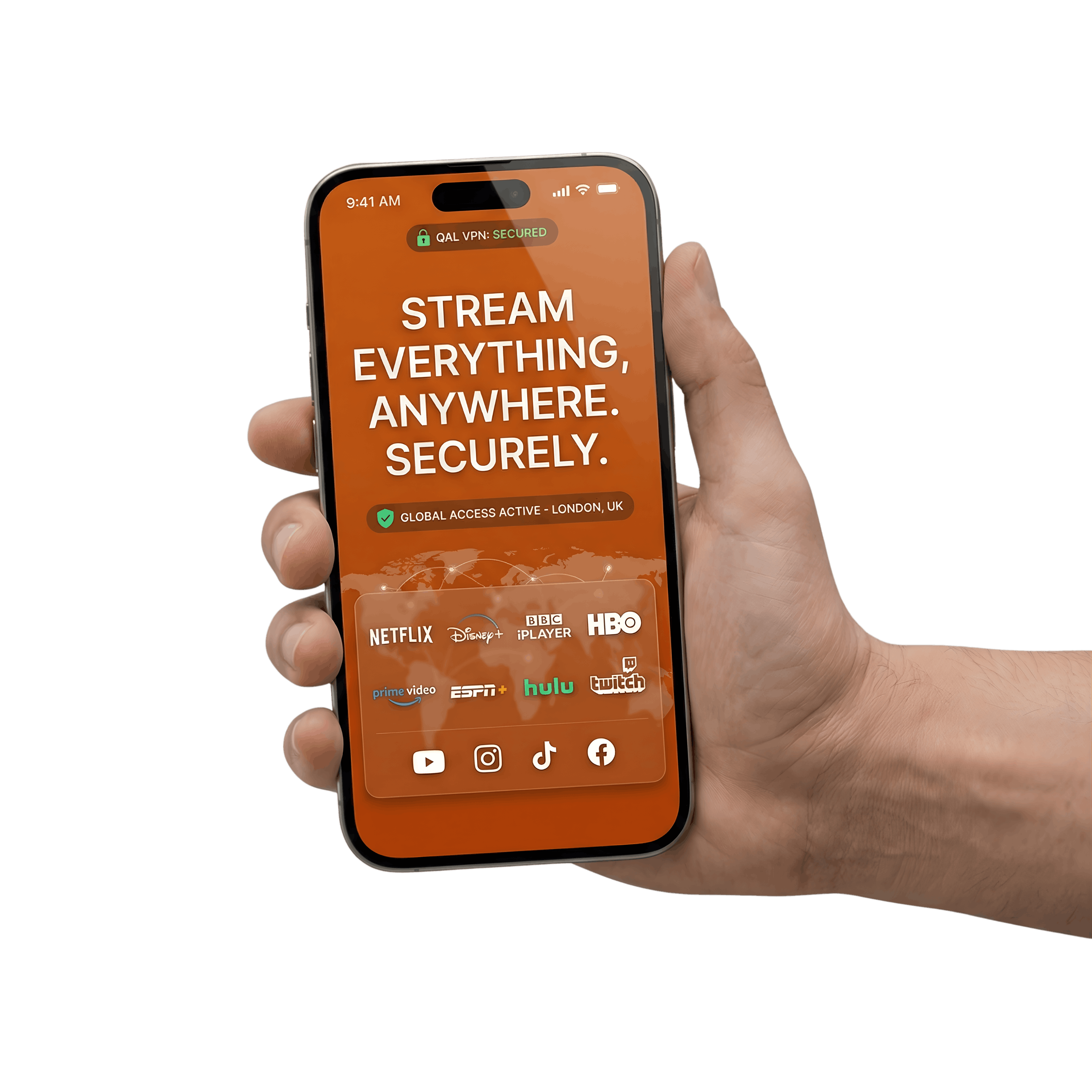 QAL VPN app on phone